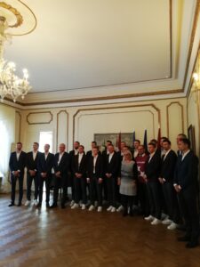 Läti meeskond saatkonna vastuvõtul