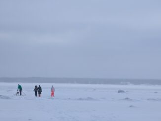 merejääl tõukekelkudega
